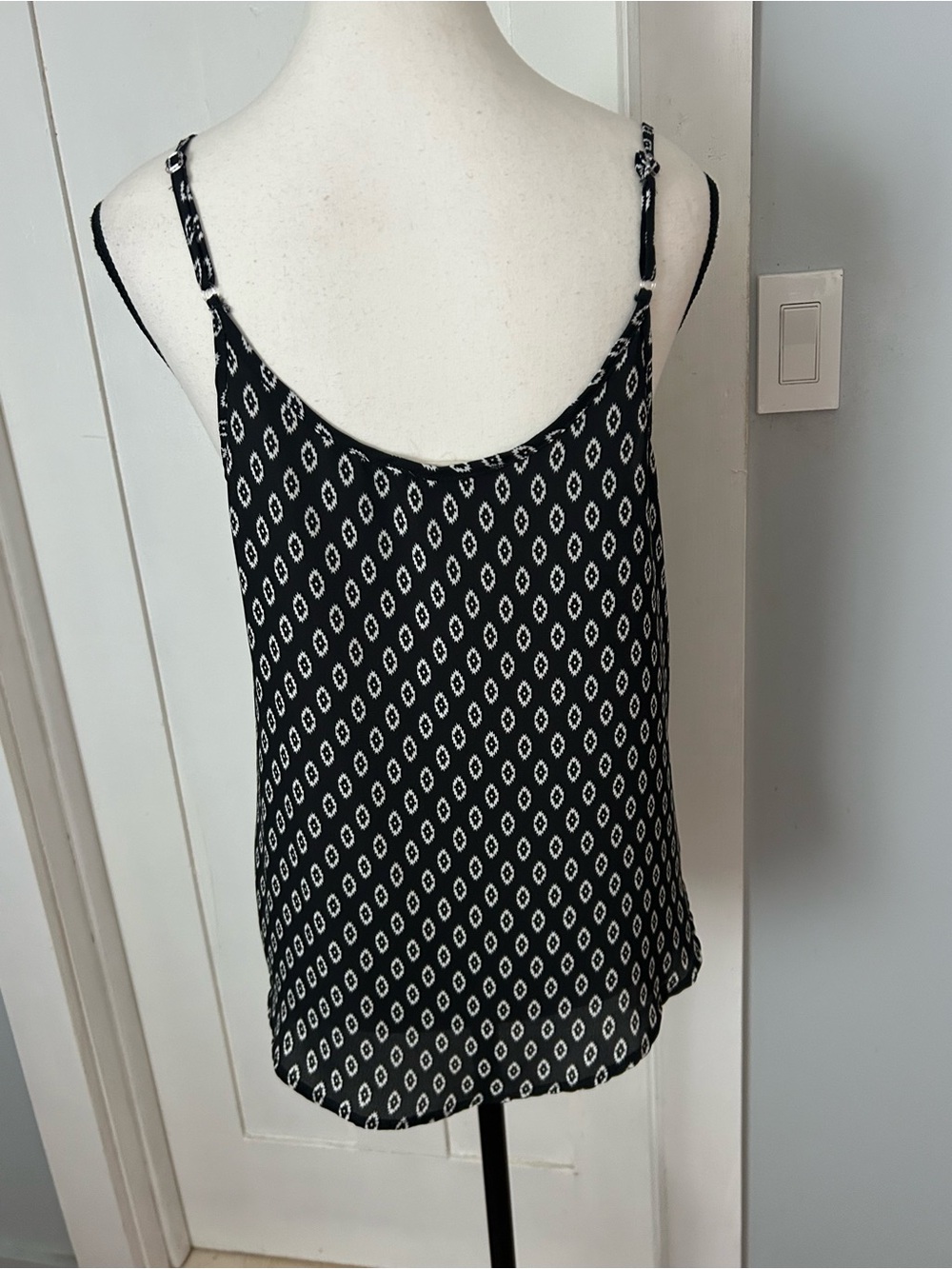 Pink Rose Black Printed V-Neck Camisole Top - Picture 3 of 7